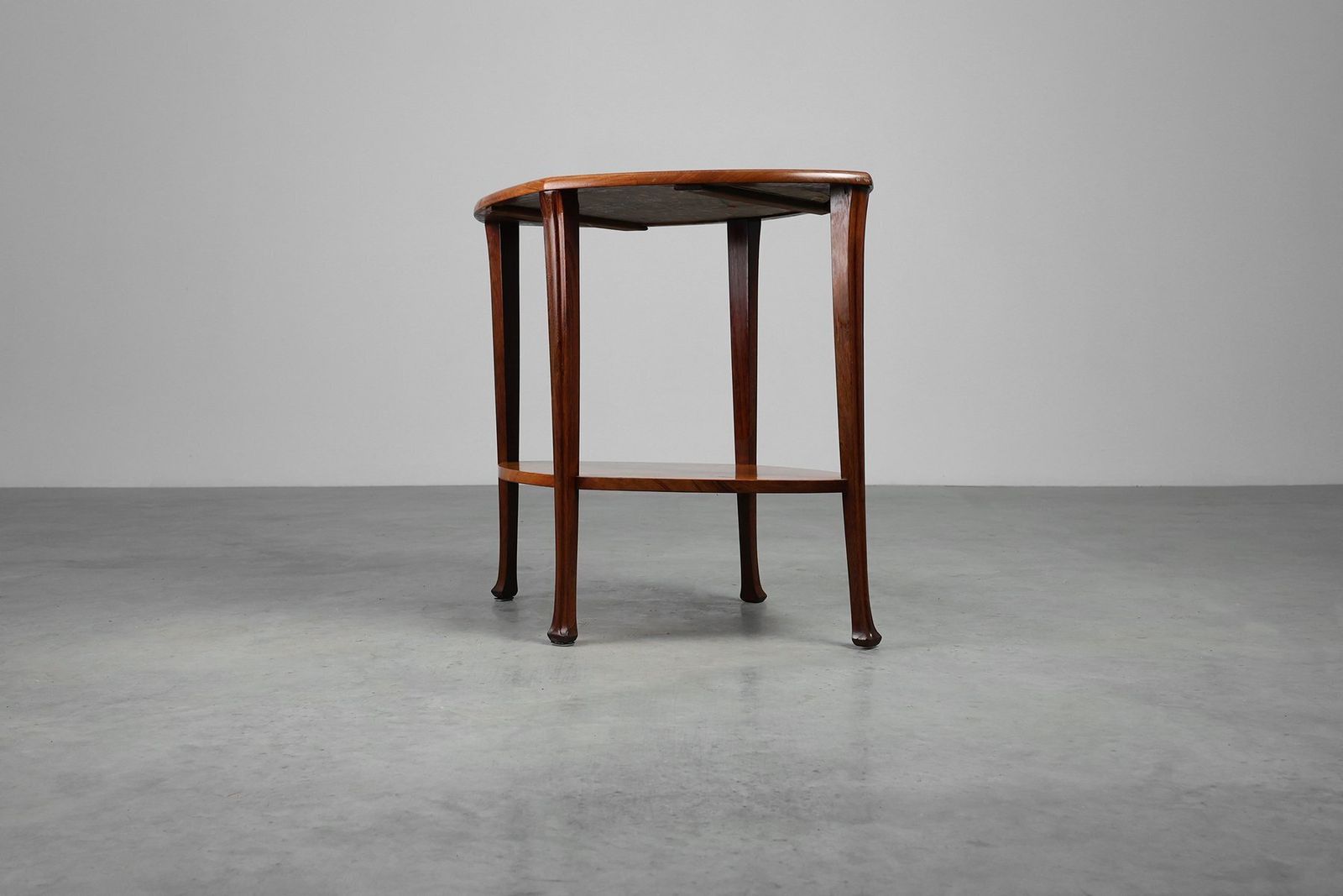 Art Nouveau Side Table In Walnut And Marble, France, 1915 photo vinterior