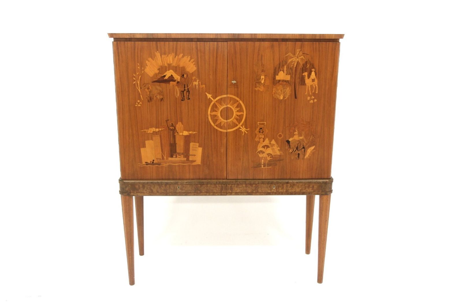 Swedish Modern Scandinavian Buffet In Walnut From Reiners, Mjölby, Sweden, 1930s photo vintage