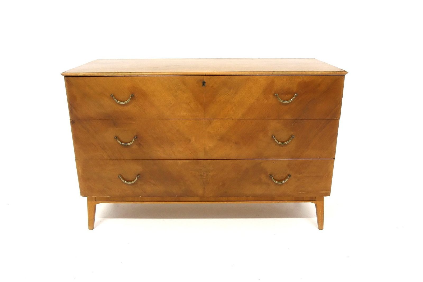 Swedish Modern Scandinavian Walnut Chest Of Drawers, Sweden, 1940s photo for sale