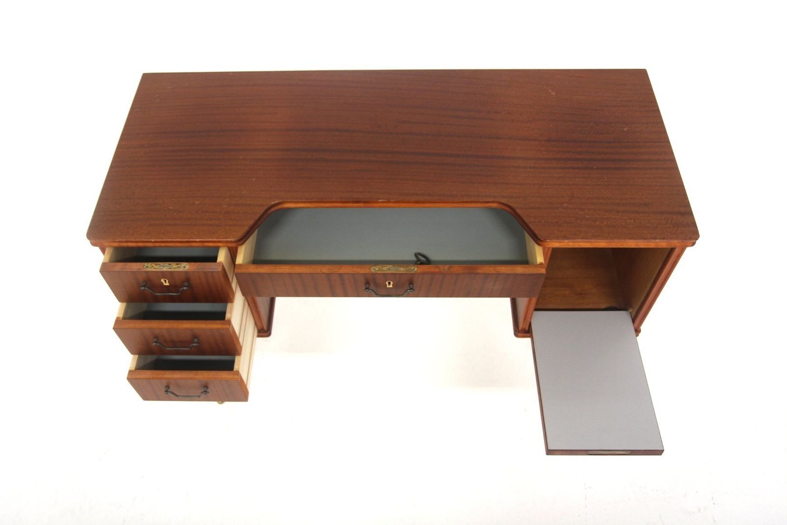 Scandinavian Mahogany Secretary Desk, Sweden, 1950s photo Furniture