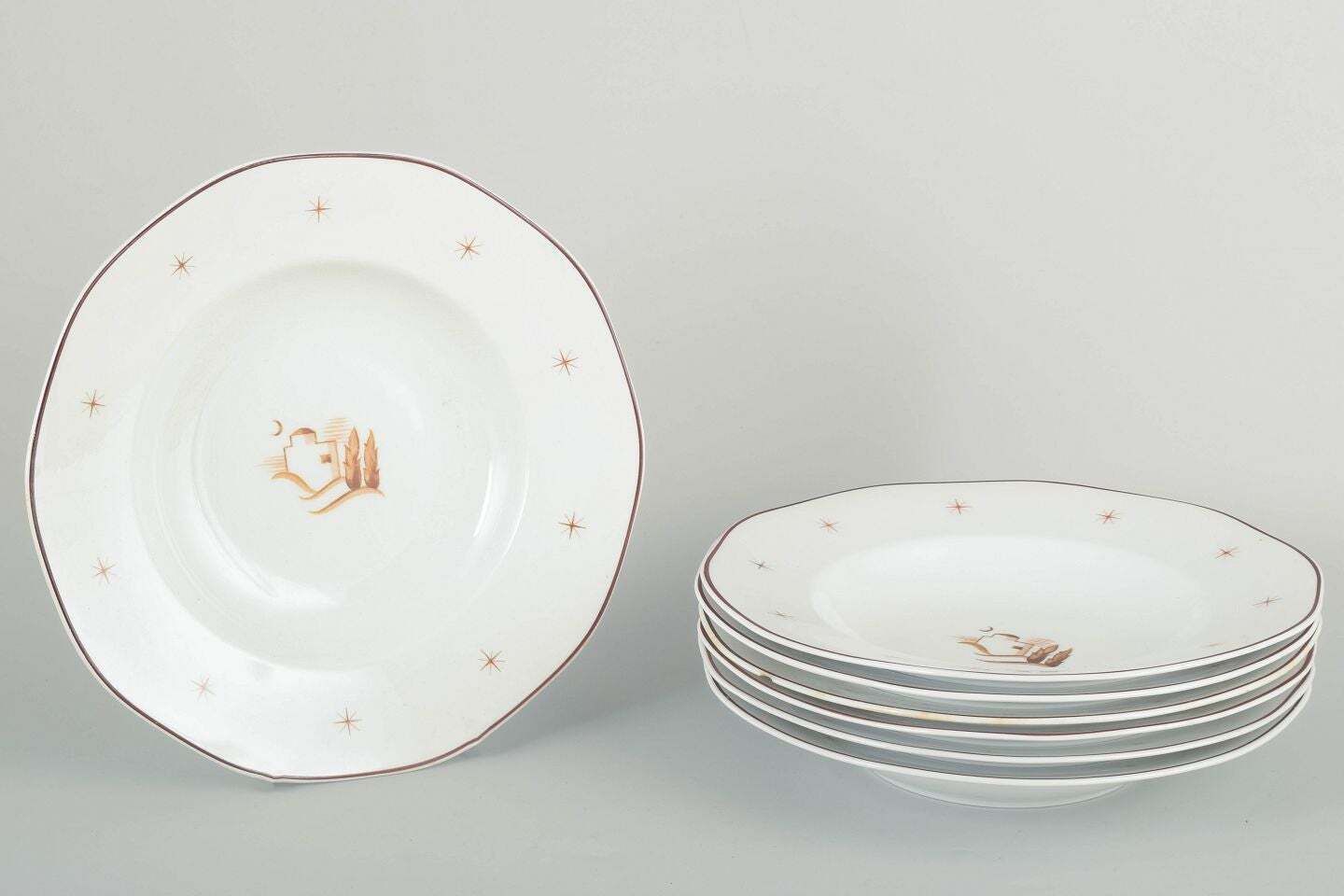 Arabia, Finland. Set Of 7 Soup Plates In Porcelain. Model Orient. 1930s/40s