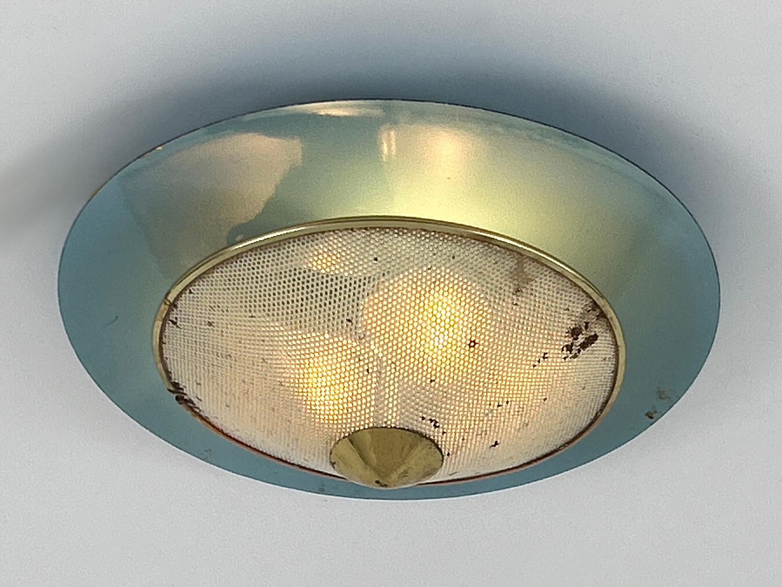 Extremely Rare Mid Century Modern Sconce Or Flush Mount Germany 1950s photo vinterior