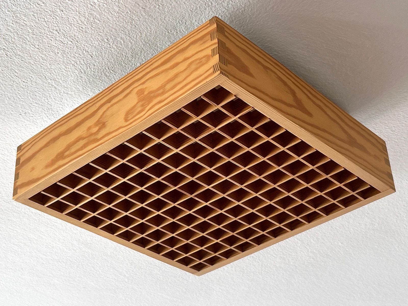 Elegant Mid Century Modern Pine Wood Flush Mount Or Ceiling Lamp Sweden 1970s photo furniture