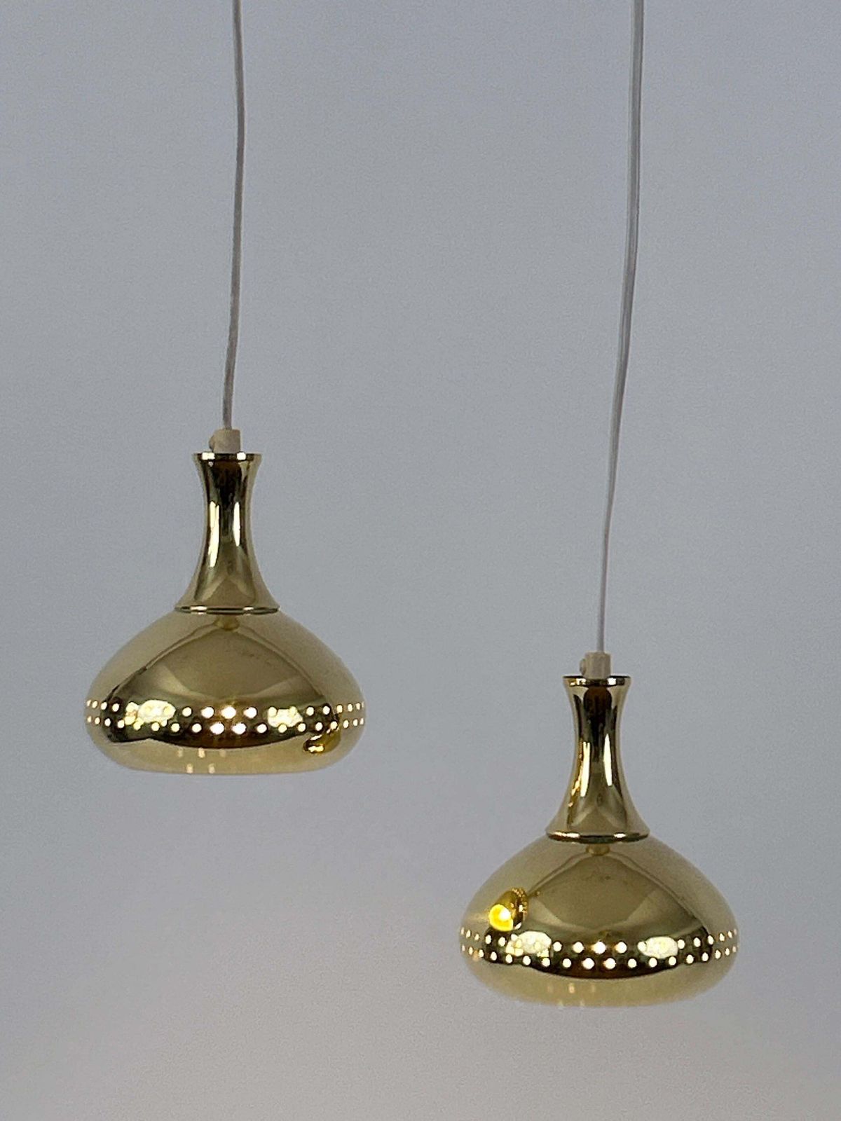 Lighting Set Of Two Elegant Pendant Lamps By Hans Agne Jakobsson For Ab Markaryd Sweden photo