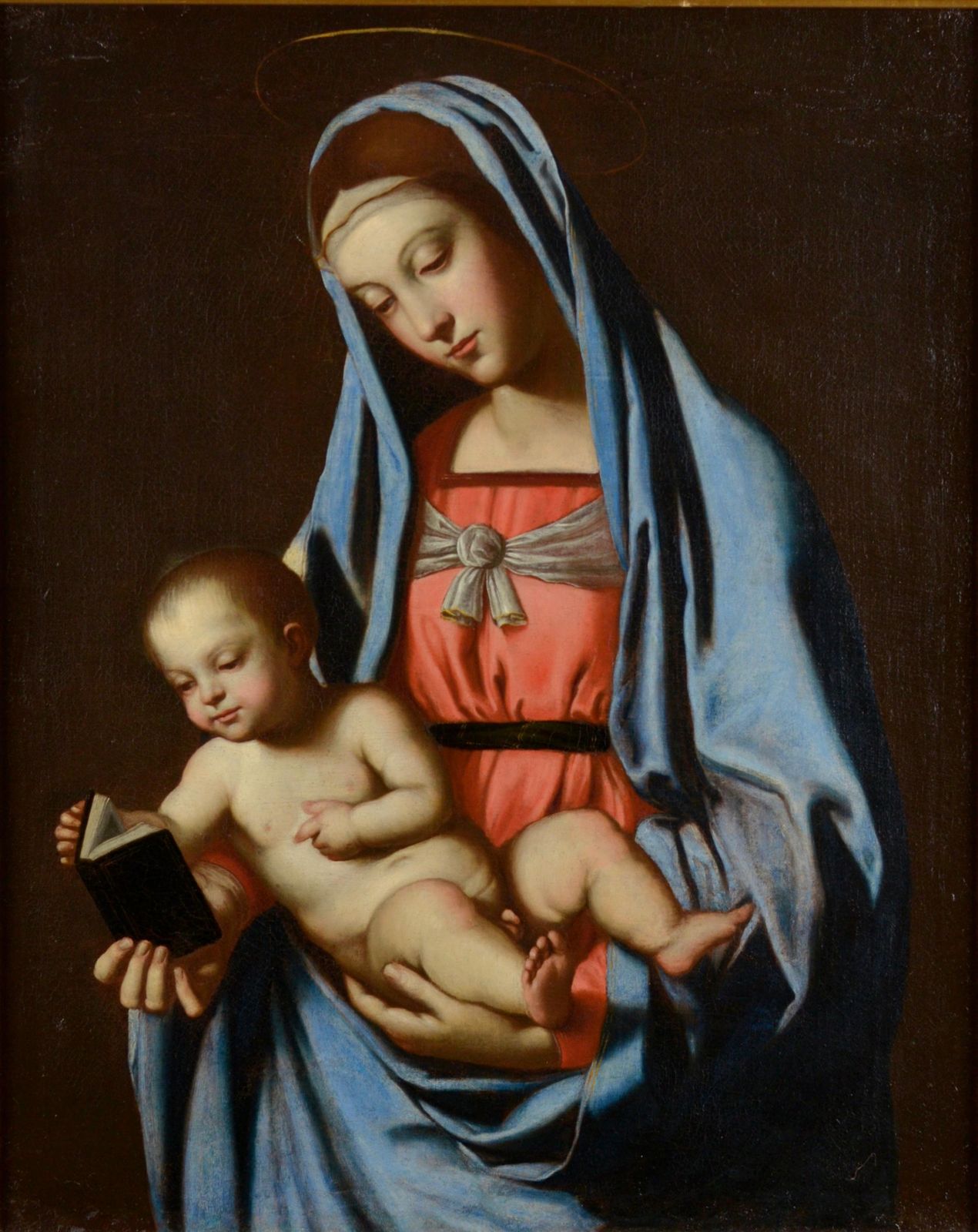 Giovanni Battista Salvi Da Sassoferratomadonna And Child. Oil On Canvas. Mounted On Canvas. 72x58 Cm. Attributed1956