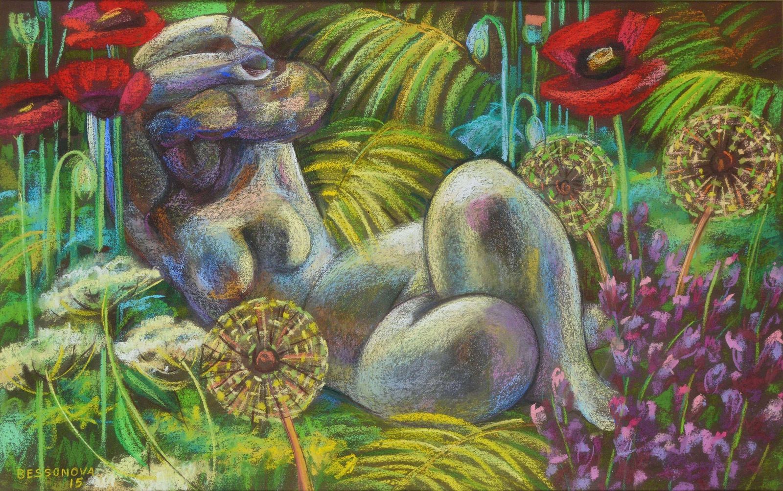 Natalia Bessonovagarden Sculpture. 2015. Paper, Pastel. 69x92 Cm. Signed1999
