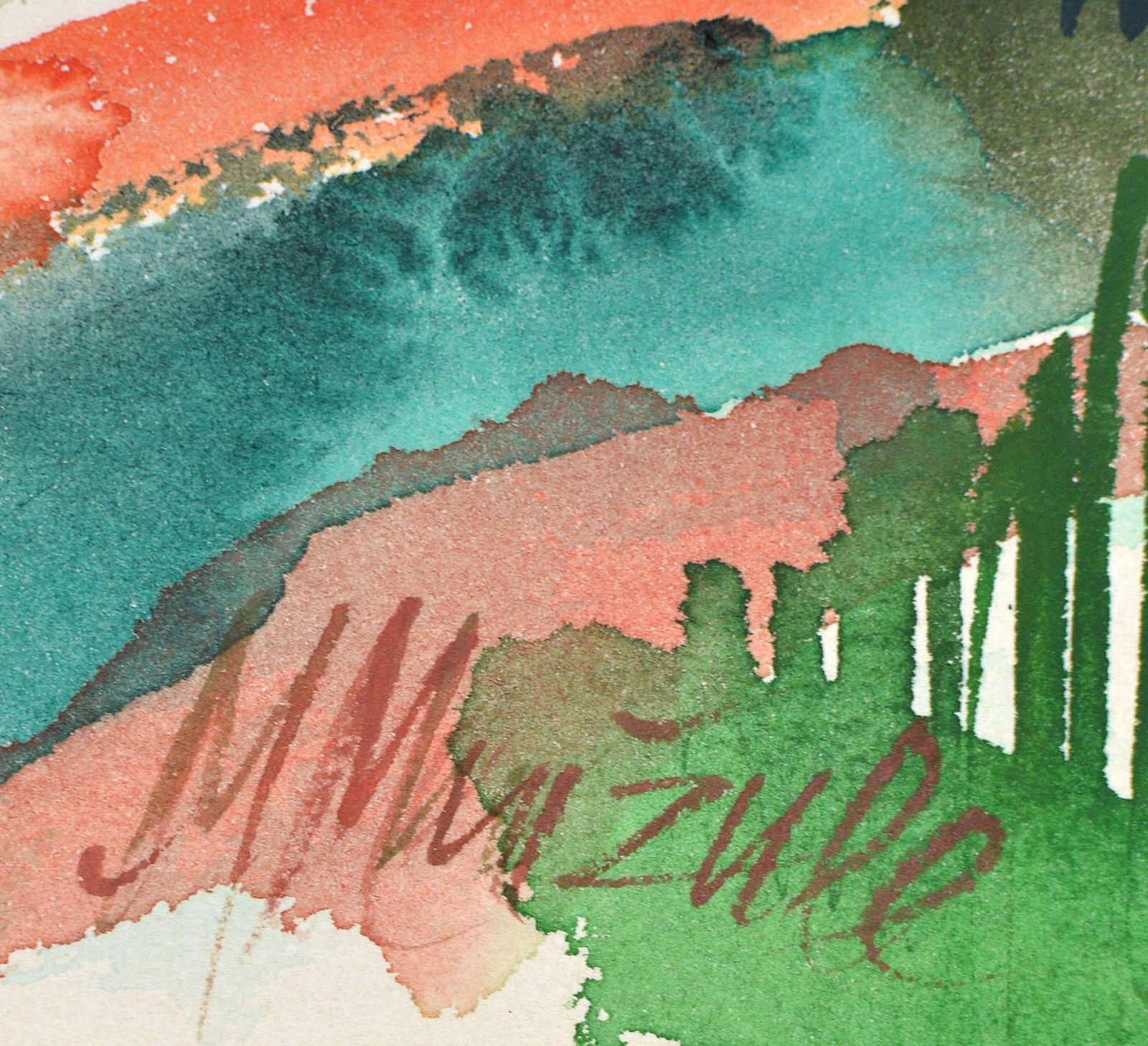 Malda Muizulesummer. Watercolor Painting On Paper, 1971, 56x75 Cm, Signed1971 photo 369.0