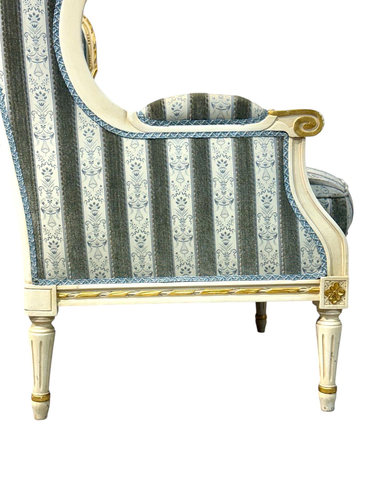 Early 20th Century French Louis XVI Style Painted And Gilded Two Seat Sofa photo Furniture