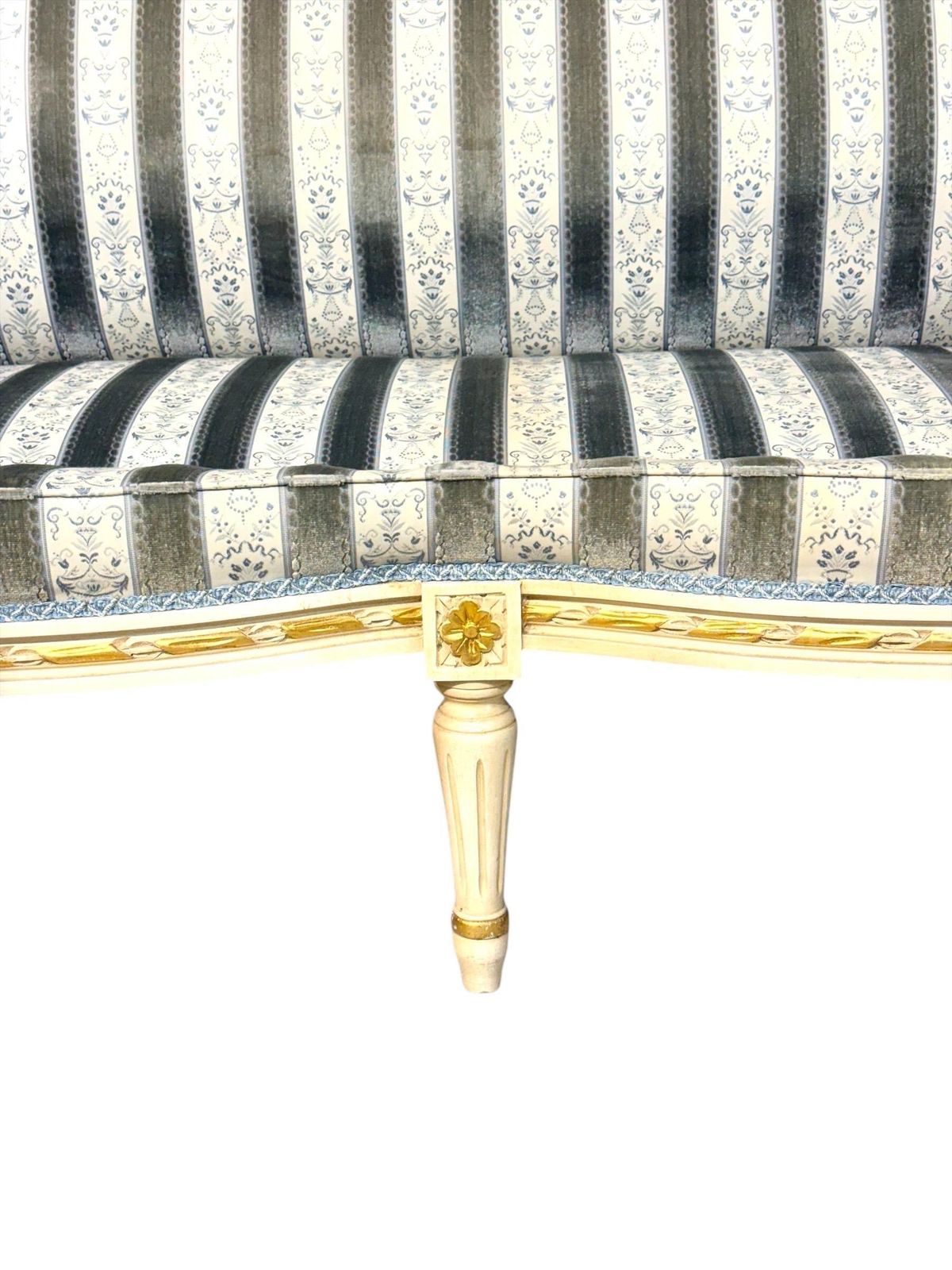 2577.0 Early 20th Century French Louis XVI Style Painted And Gilded Two Seat Sofa photo