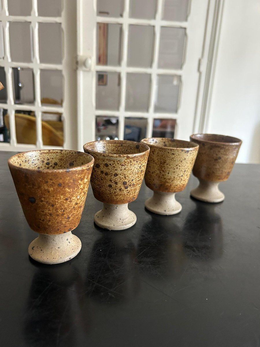 Stoneware Service By Atelier Charles Gaudry, 1970s, Set Of 6 photo for sale