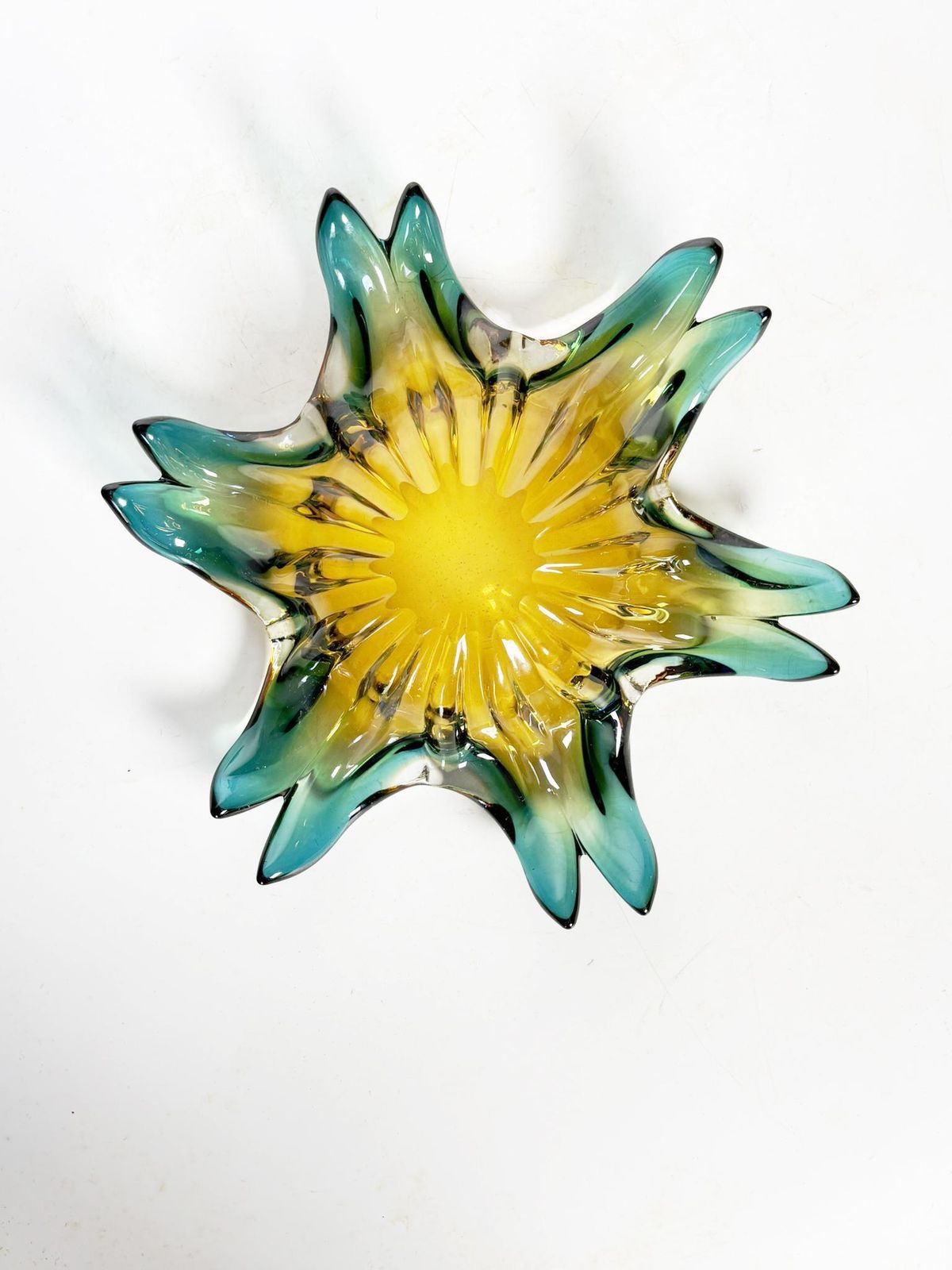 Large Green Italian Art Glass Ashtray, 1960 photo vinterior