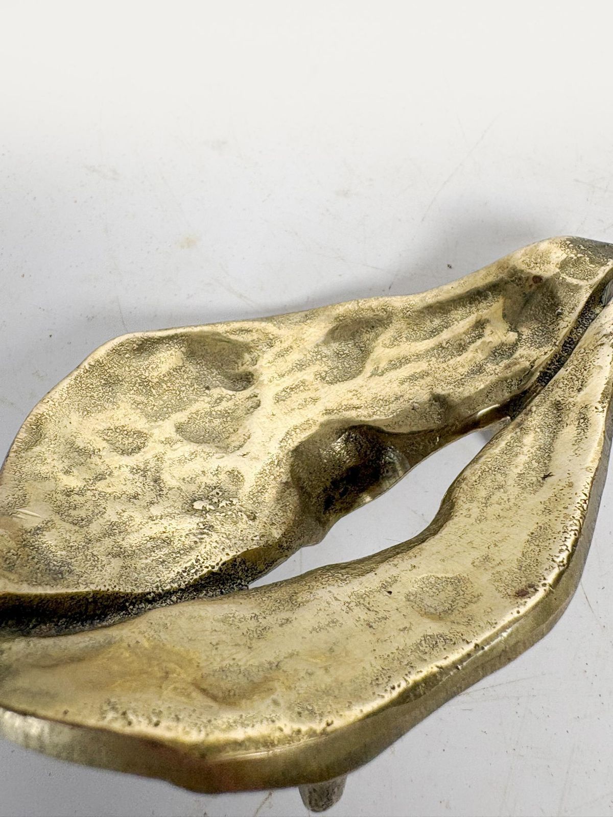 Brass Paperweight In The Shape Of A Leaf, France, 1970 photo vintage