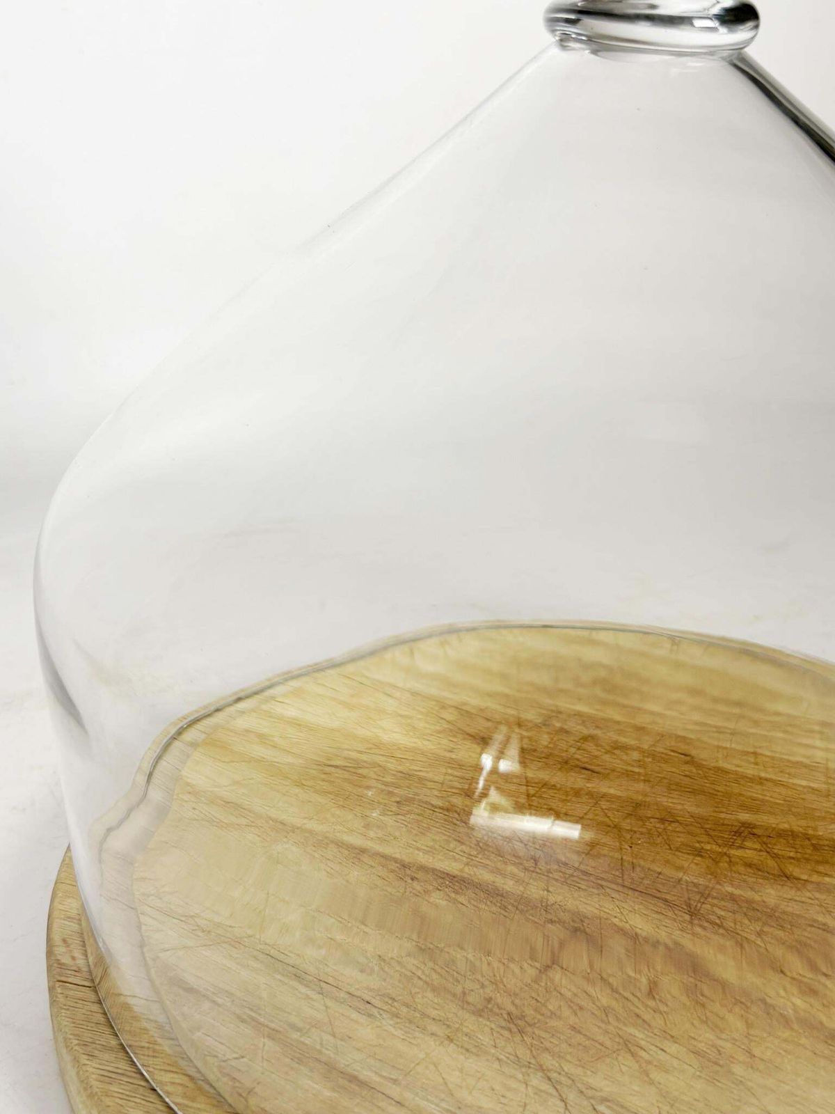 photo furniture Glass And Wood Cake Dome, Pastry Bell, France, 1960