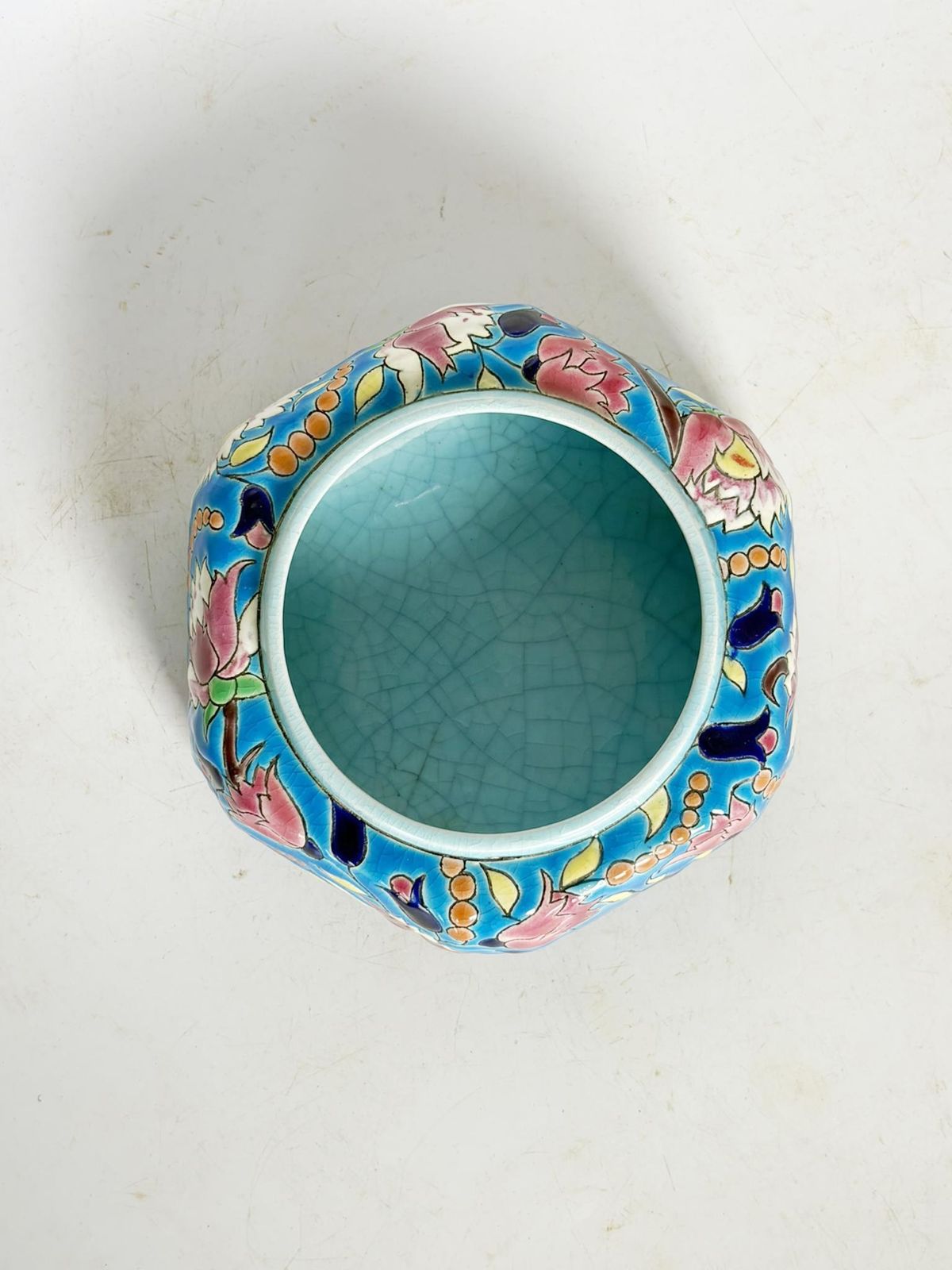Longwy Trinket Tray In Crackle Glass, France, Art Deco, 1940 photo Home Decor