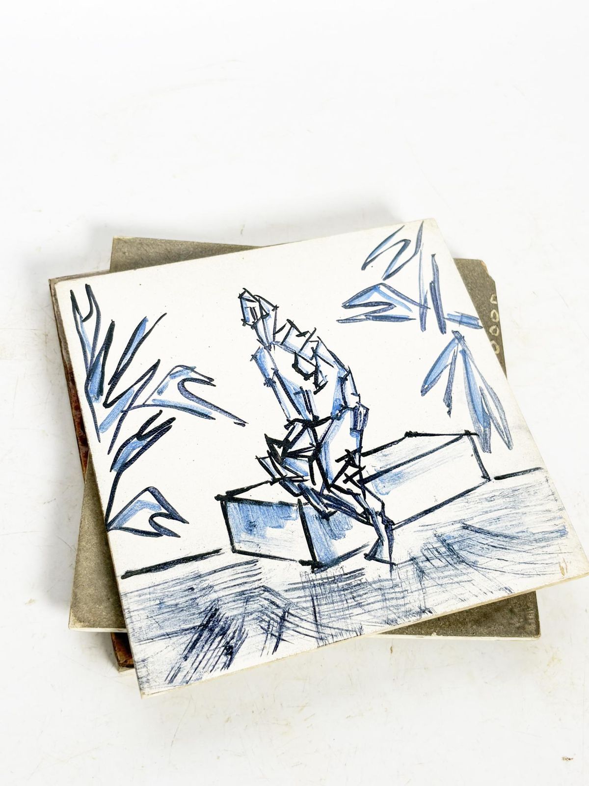 Set Of 3 Ceramic Bottle Coasters, France, 1960 photo buy