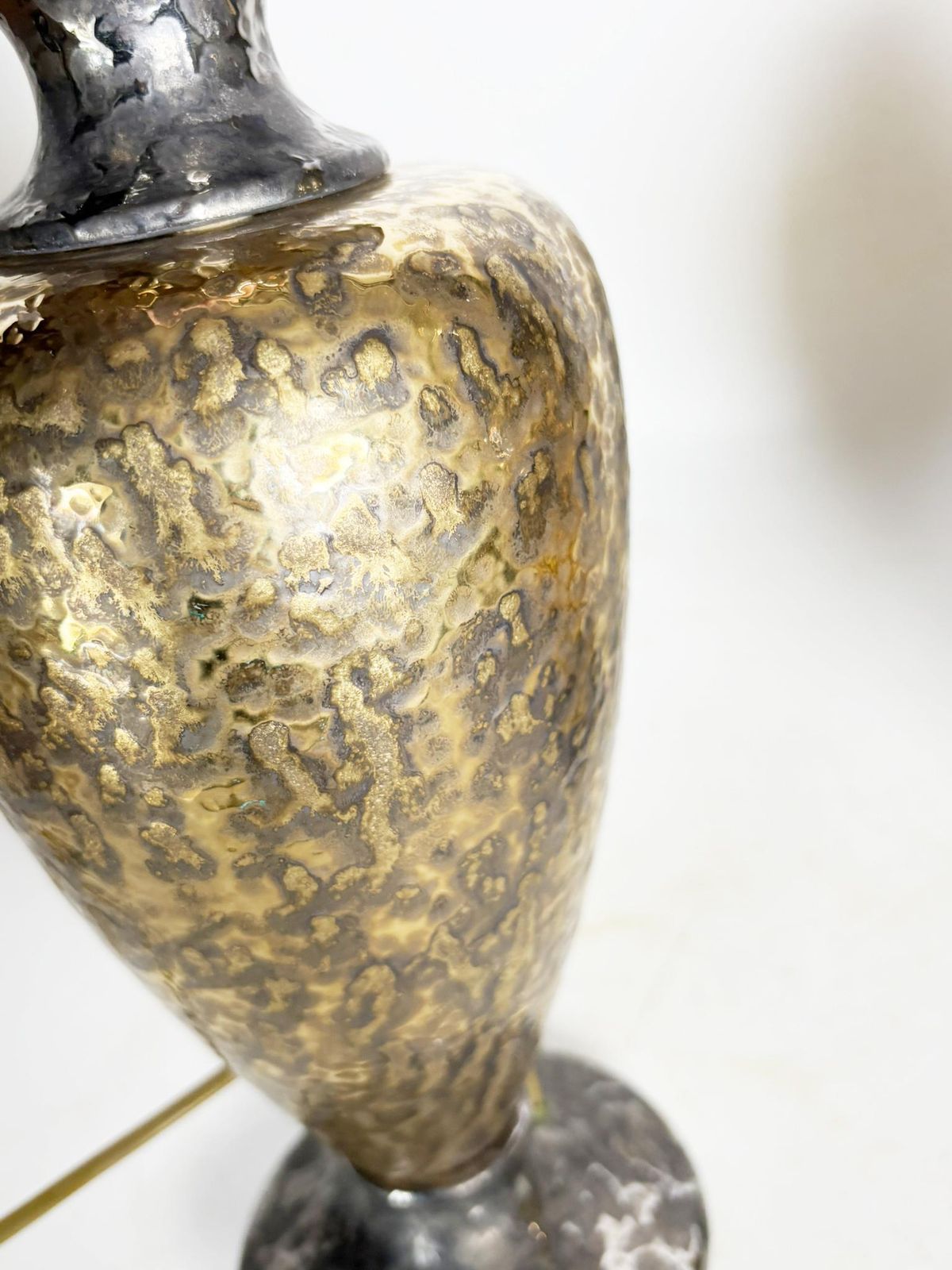photo vinterior Pair Of Gilded Metal Lamps, France, 1980