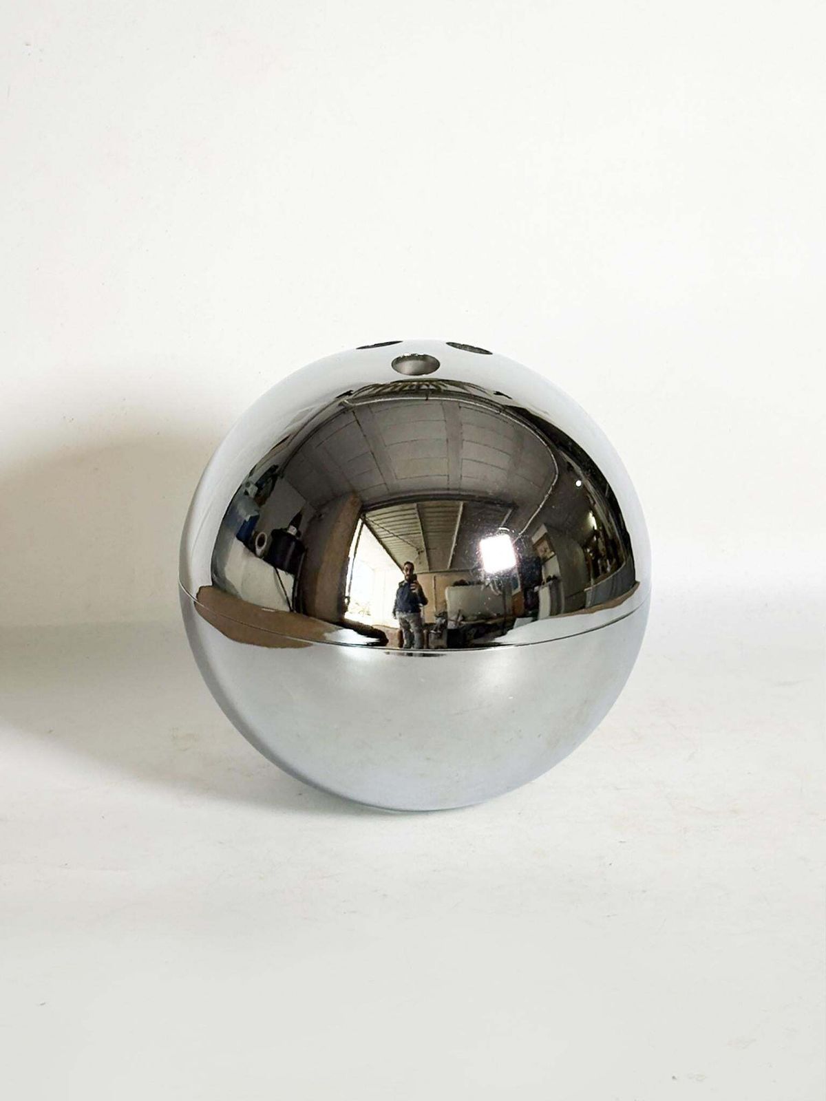 Ice Bucket In Chrome In The Shape Of A Bowling Ball, France, 1970 photo buy