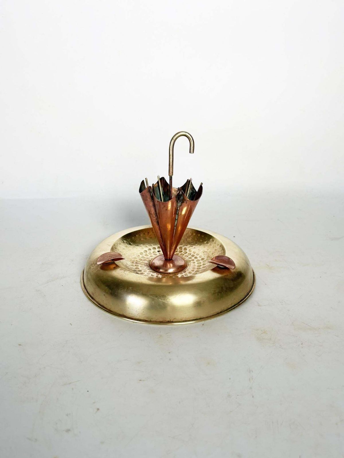Umbrella Shaped Ashtray In Brass And Copper, France, 1960 photo furniture