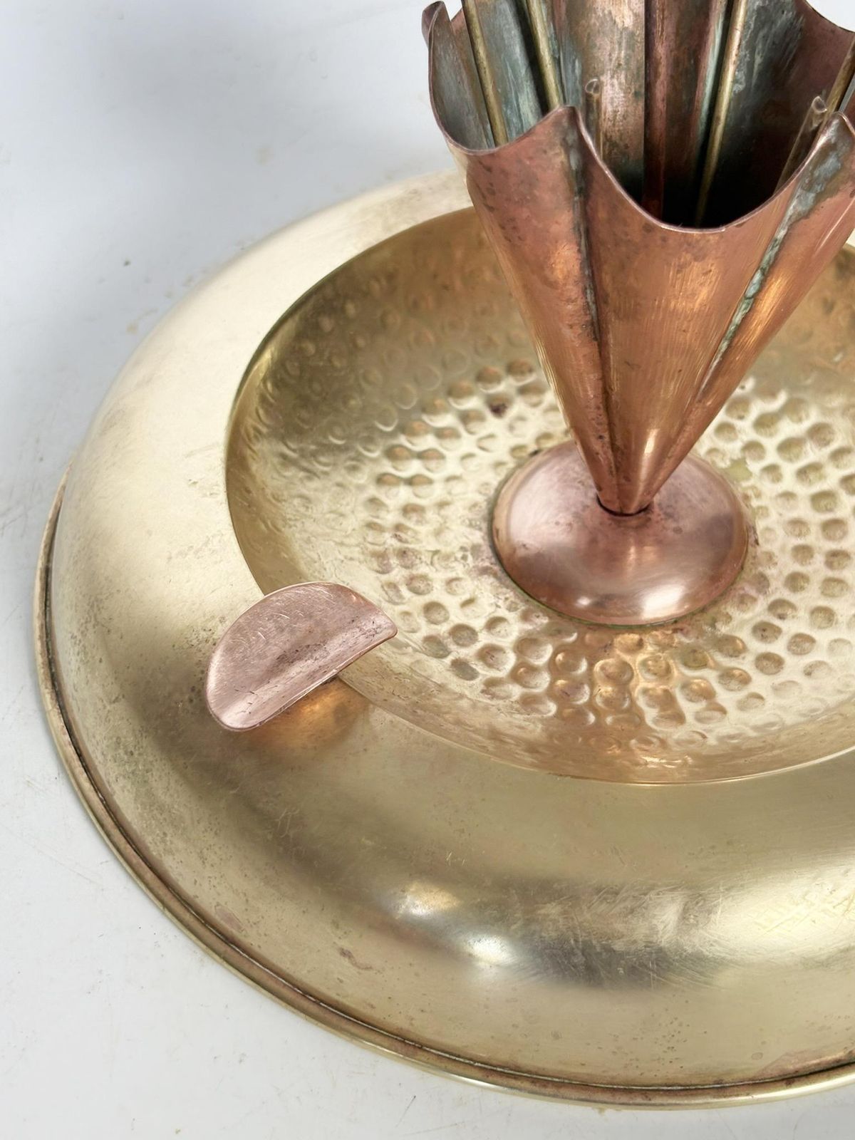 Umbrella Shaped Ashtray In Brass And Copper, France, 1960 photo vinterior