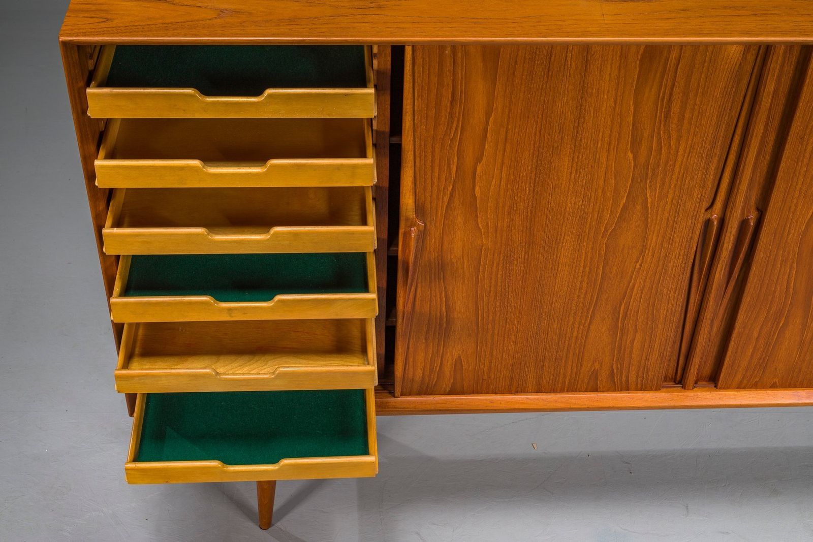 photo furniture Model 19 Teak Highboard By Gunni Omann For Omann Jun, Denmark, 1960s