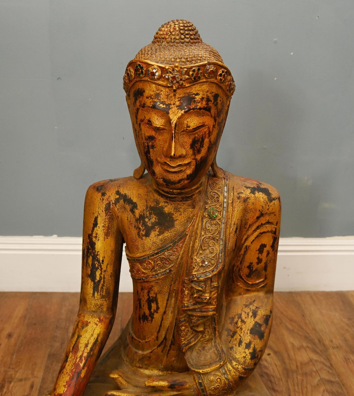 Nepalese Nepalease Statue Buddhism Meditation Pose Carving Nepal photo for sale