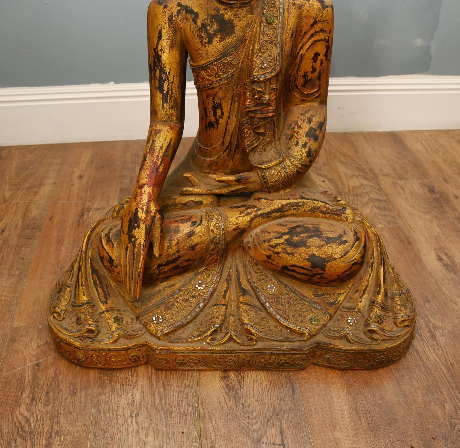 Nepalese Nepalease Statue Buddhism Meditation Pose Carving Nepal photo Art