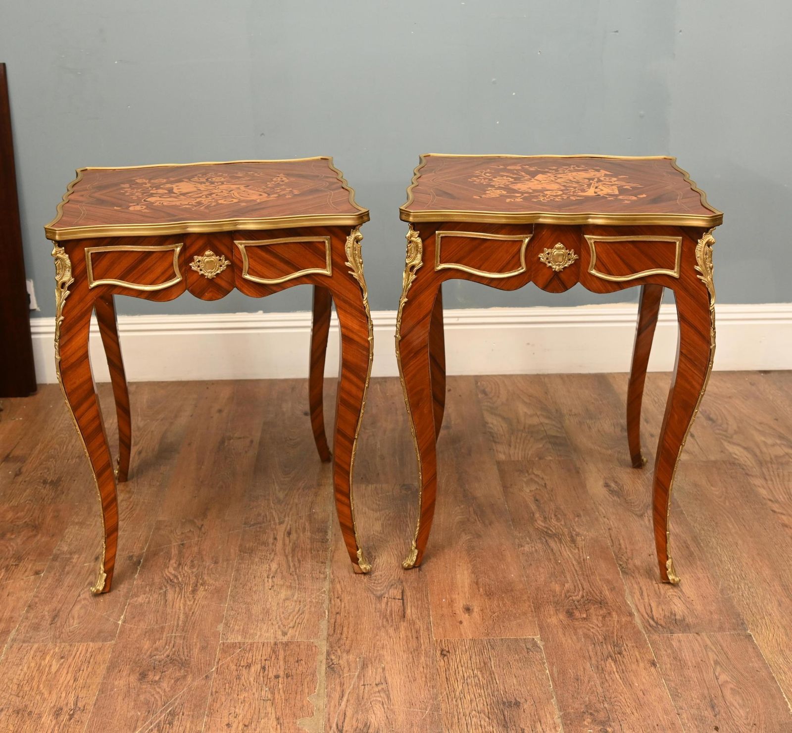Pair French Side Tables Louis XV Revival Interiors