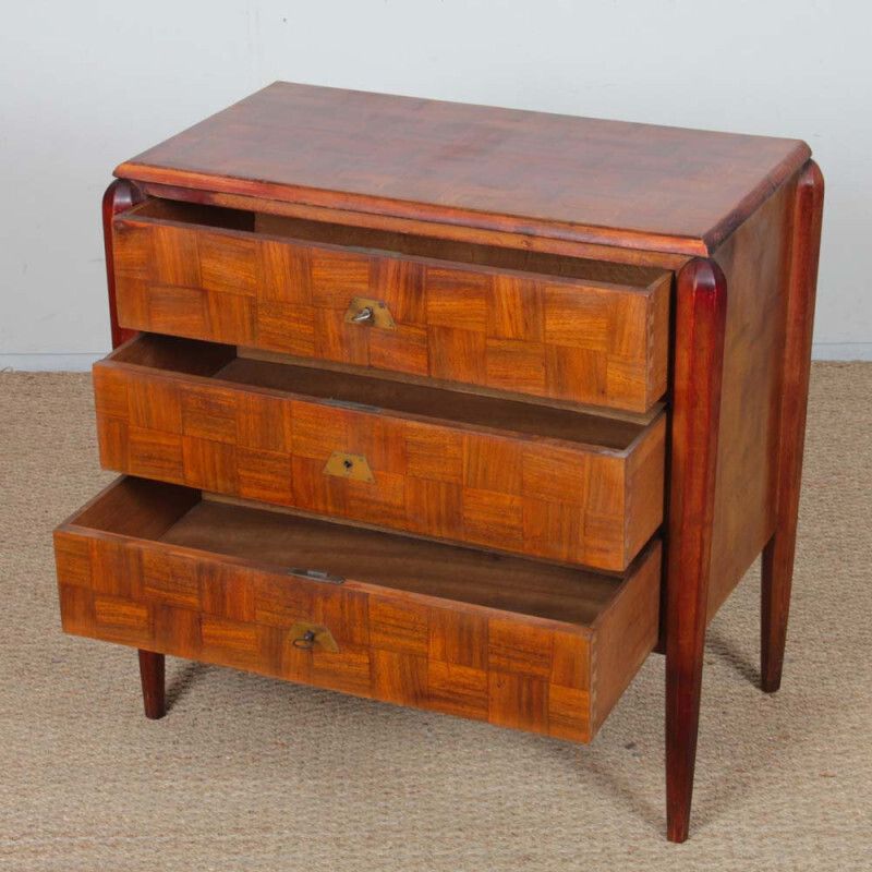 Art Deco Inlaid Chest Of Drawers From The 1930s photo vinterior