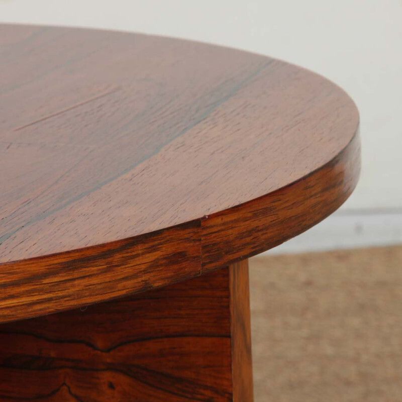 Round Coffee Table In Walnut And Rosewood, 20th Century photo for sale