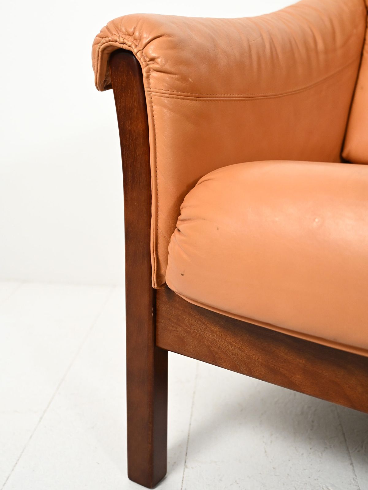 Paar Scandinavische Leren Fauteuils, Ca. Jaren 1950 photo 1740.0