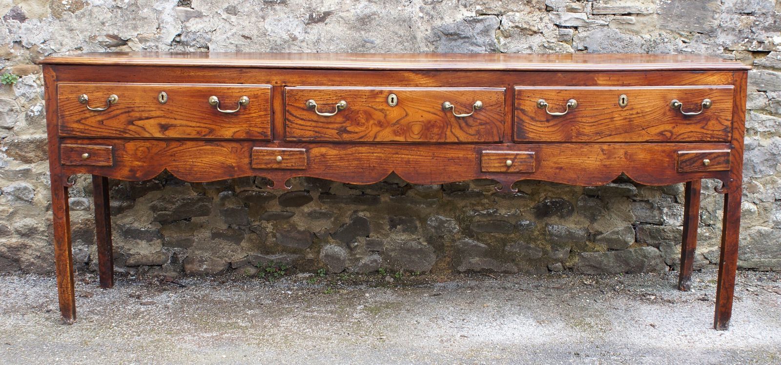 An Exceptional Elm 18th Century Dresser. photo for sale