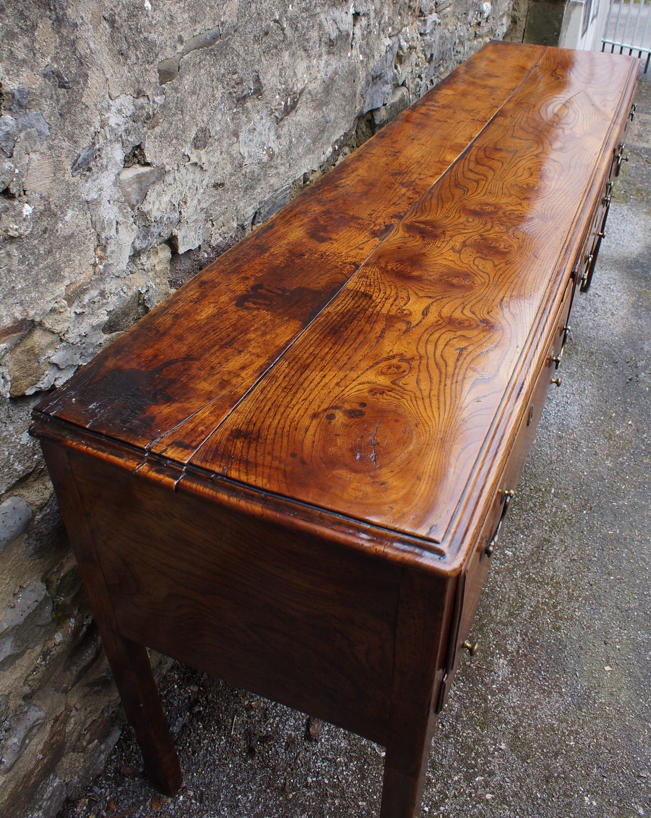 Furniture An Exceptional Elm 18th Century Dresser. photo