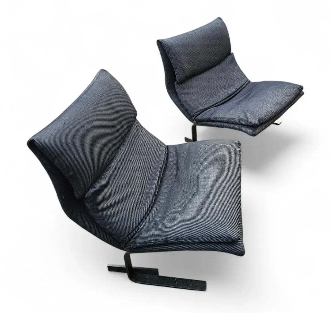 Vintage Italian Design Onda Wave Lounge Chairs Fauteuils Giovanni Offredi / Saporiti 1980s photo furniture