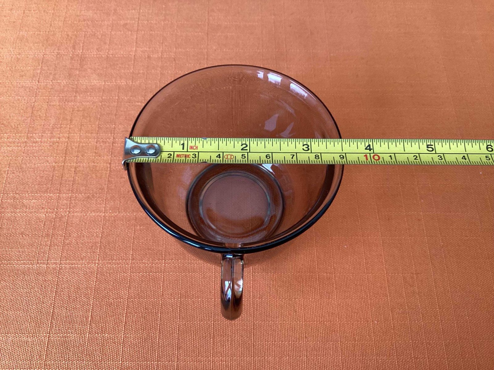 1980s Arcoroc Fumé Smoked Glass Tea Set, Retro French Cups Saucers Plates photo vintage
