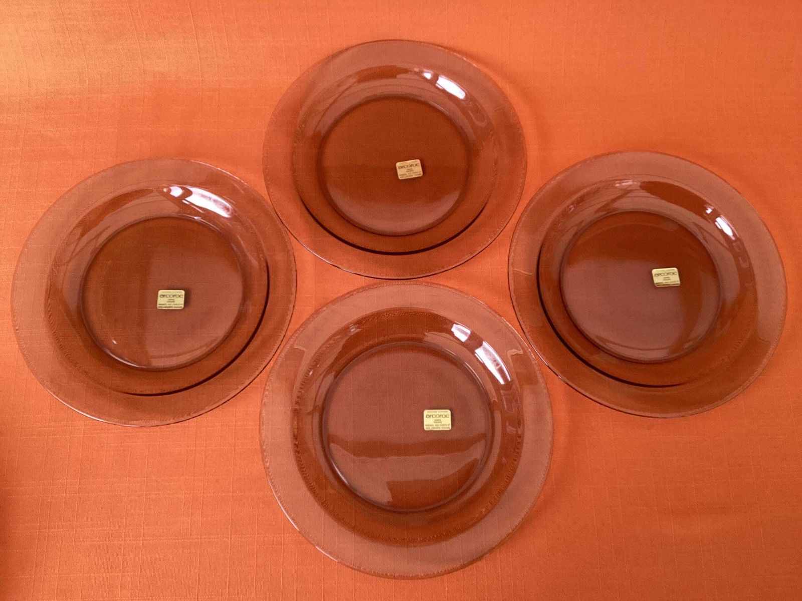 Home Decor 1980s Arcoroc Fumé Smoked Glass Tea Set, Retro French Cups Saucers Plates photo