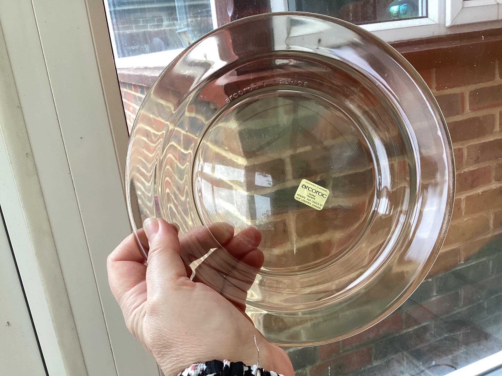 photo buy 1980s Arcoroc Fumé Smoked Glass Tea Set, Retro French Cups Saucers Plates