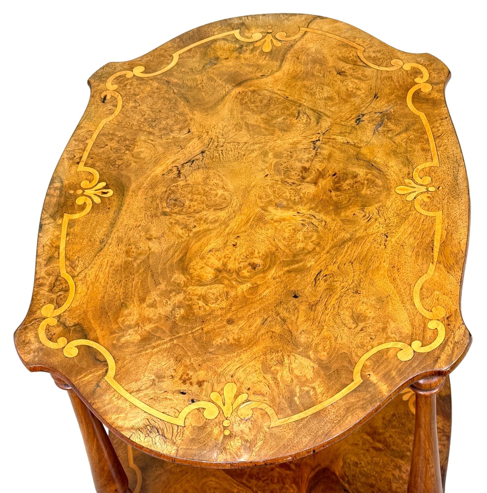 19th Century Small Burr Walnut étagère (England, Circa 1860) photo for sale