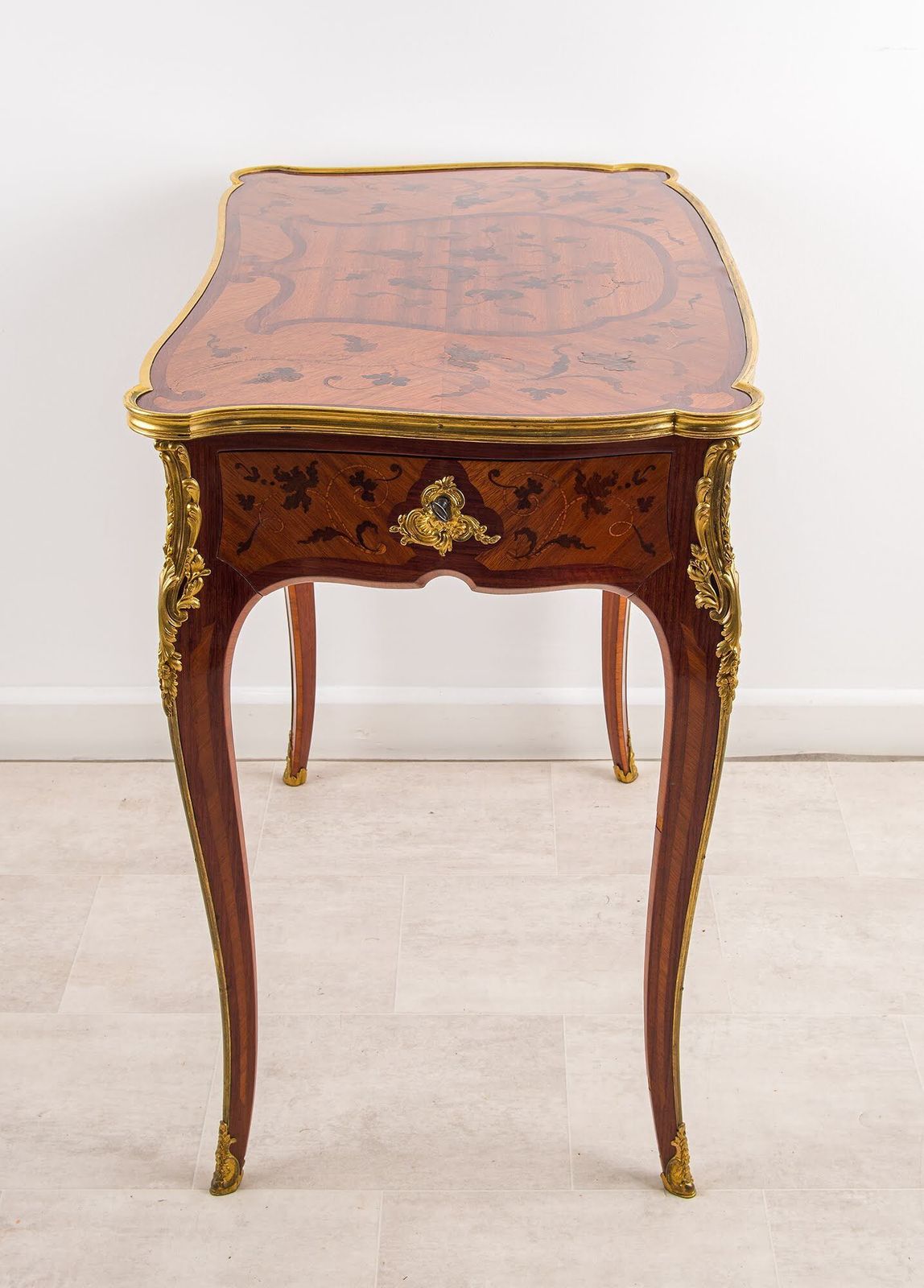 Antique French Marquetry Writing Table By Durand Paris Ormolu Mounts C1880 photo vinterior