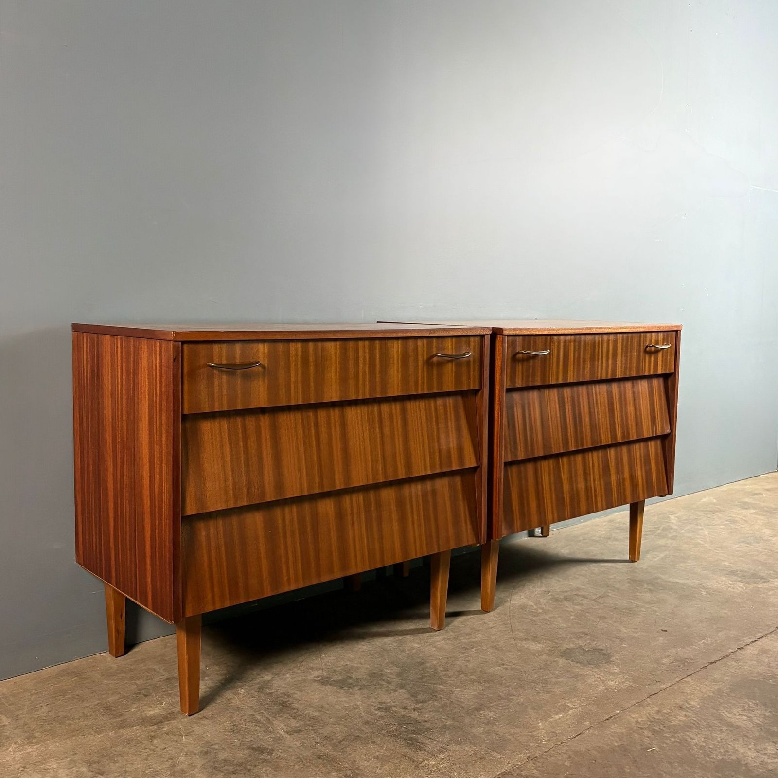 Teak Avalon Yatton Waterfall Chest Of Drawers Mid Century Retro Mcm