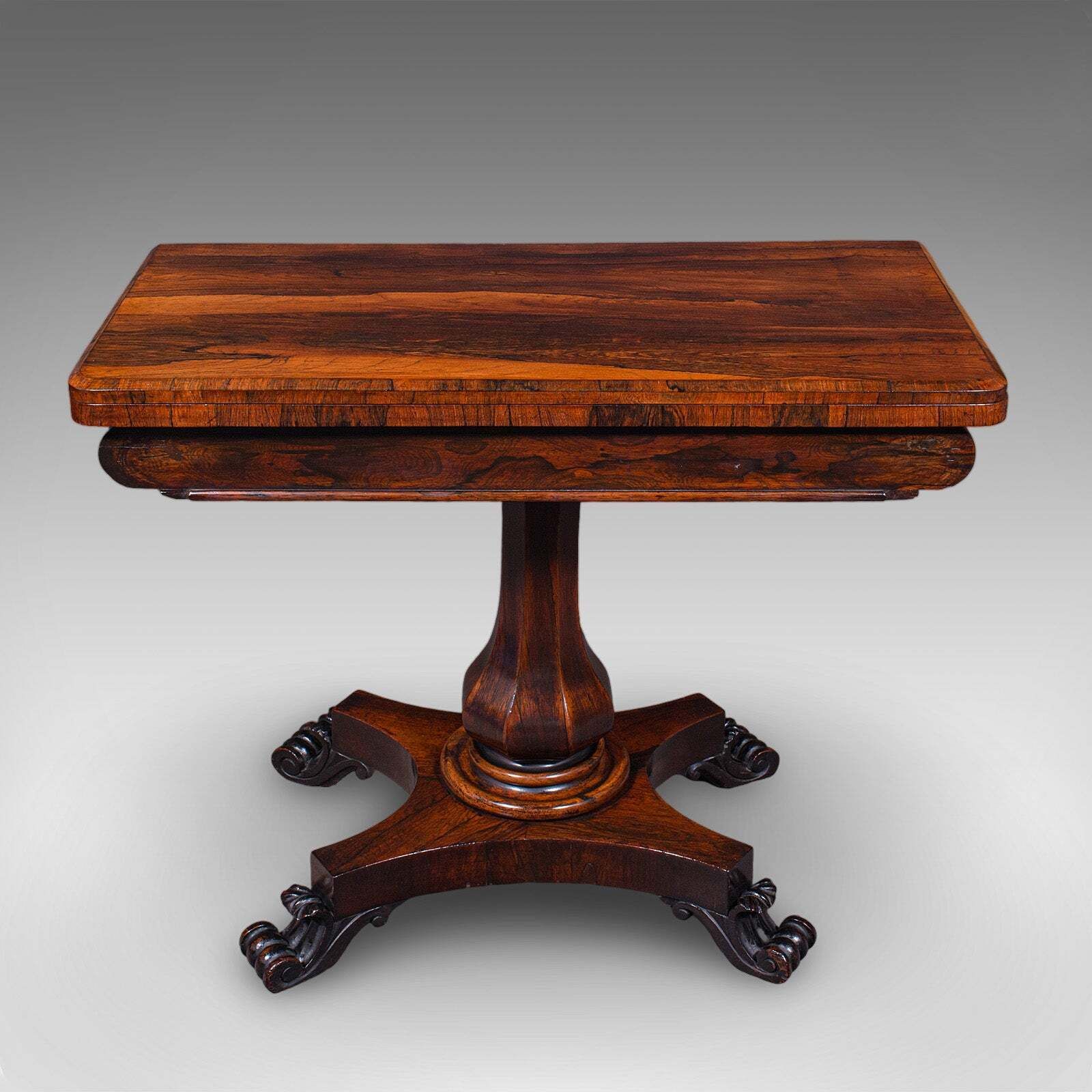 Antique Fold Over Card Table, English, Games, Console, Bridge, Early Victorian photo Furniture