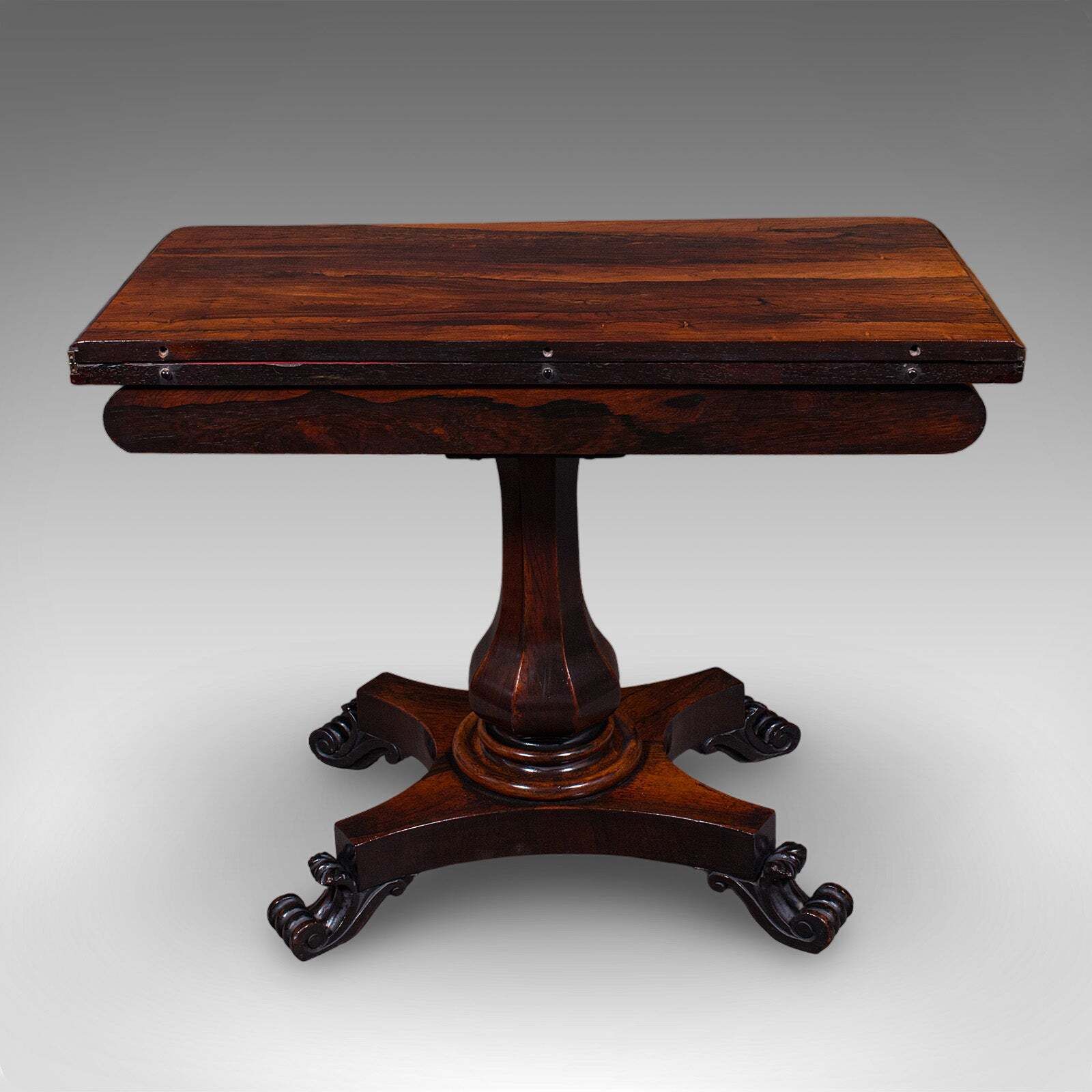 Antique Fold Over Card Table, English, Games, Console, Bridge, Early Victorian photo vinterior
