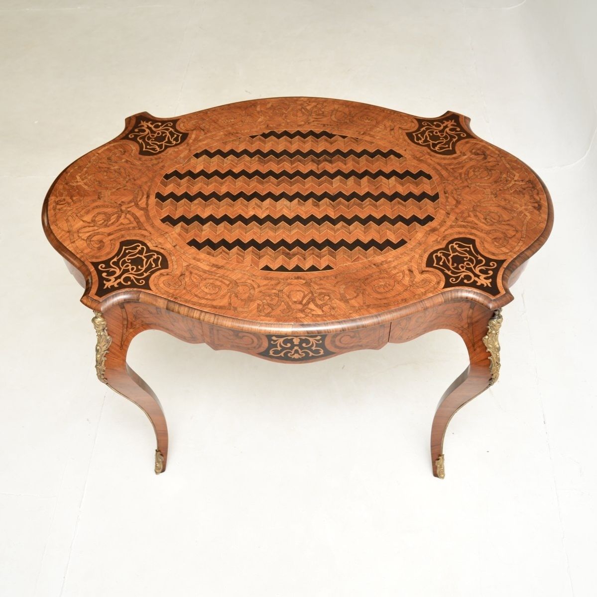 Antique French Inlaid Bureau Plat Desk photo Furniture