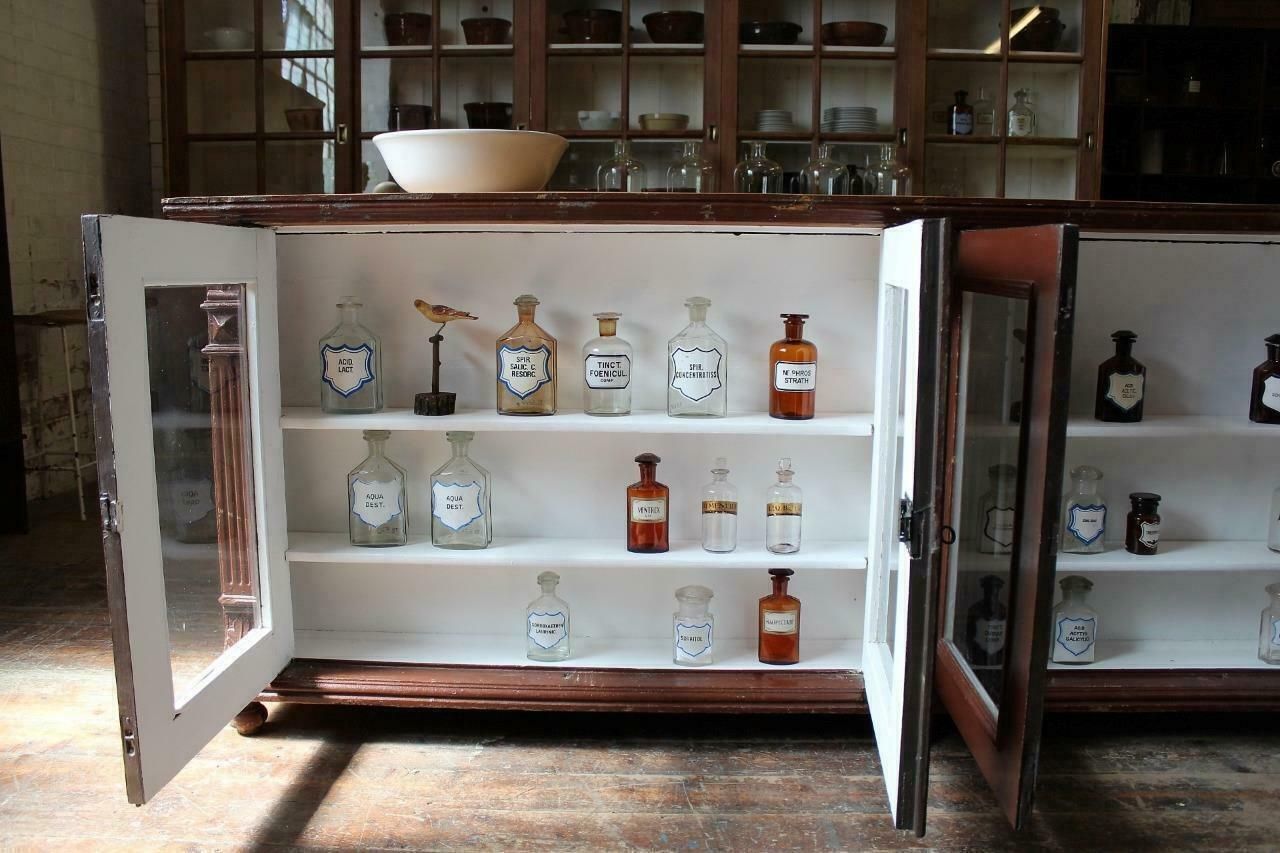 Large Old Original Apothecary Shop Counter/Kitchen Island Haberdashery Salvage photo vinterior