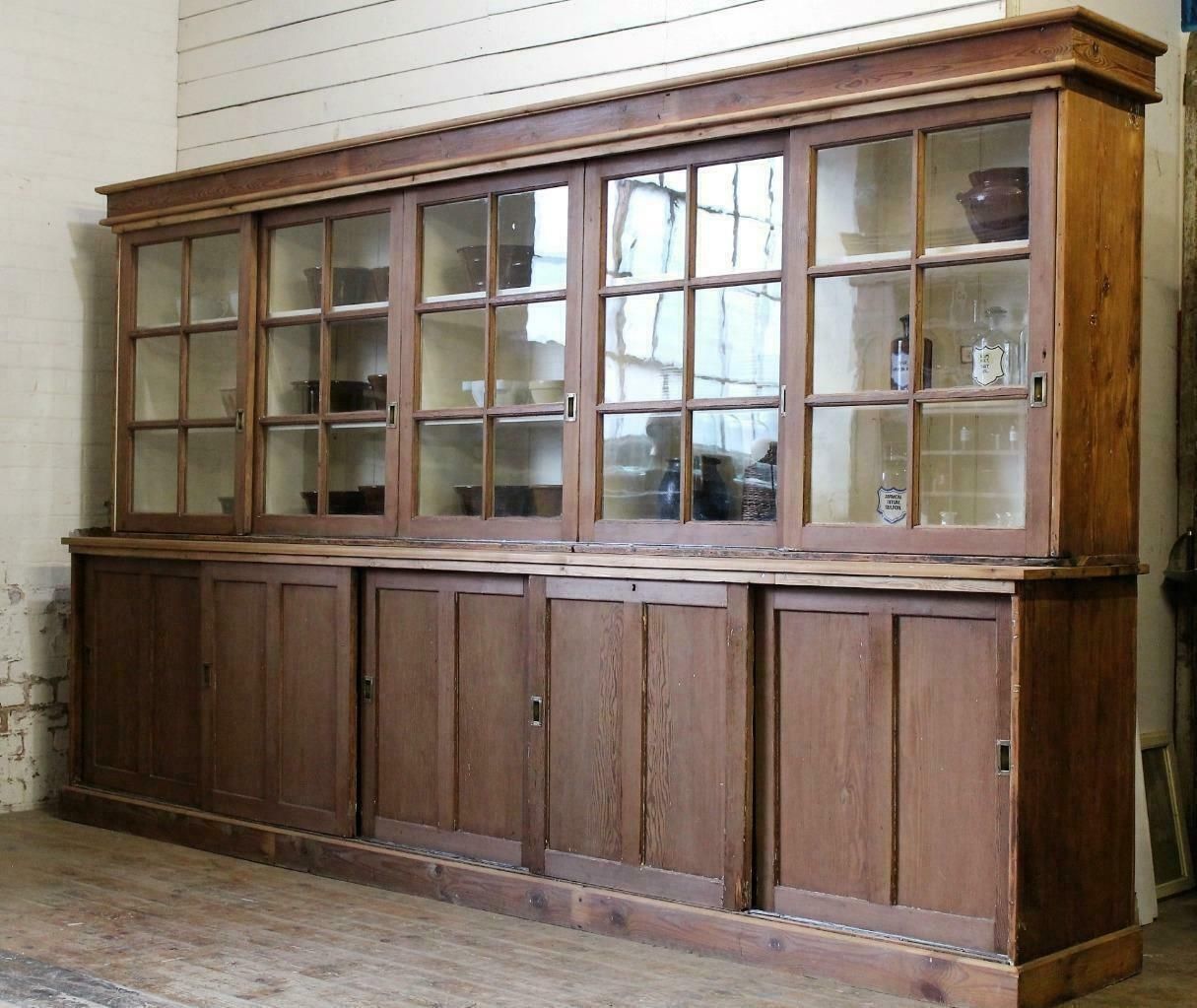 Huge Old Victorian Pine School Cupboard/Dresser /Cabinet Salvage photo for sale