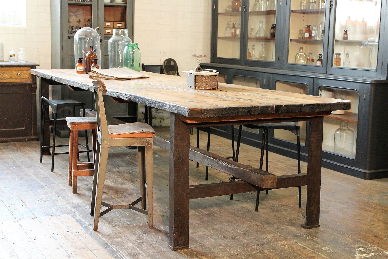 2 X Large Old Mill Table/Kitchen Island Vintage Industrial Salvage Restaurant Bar