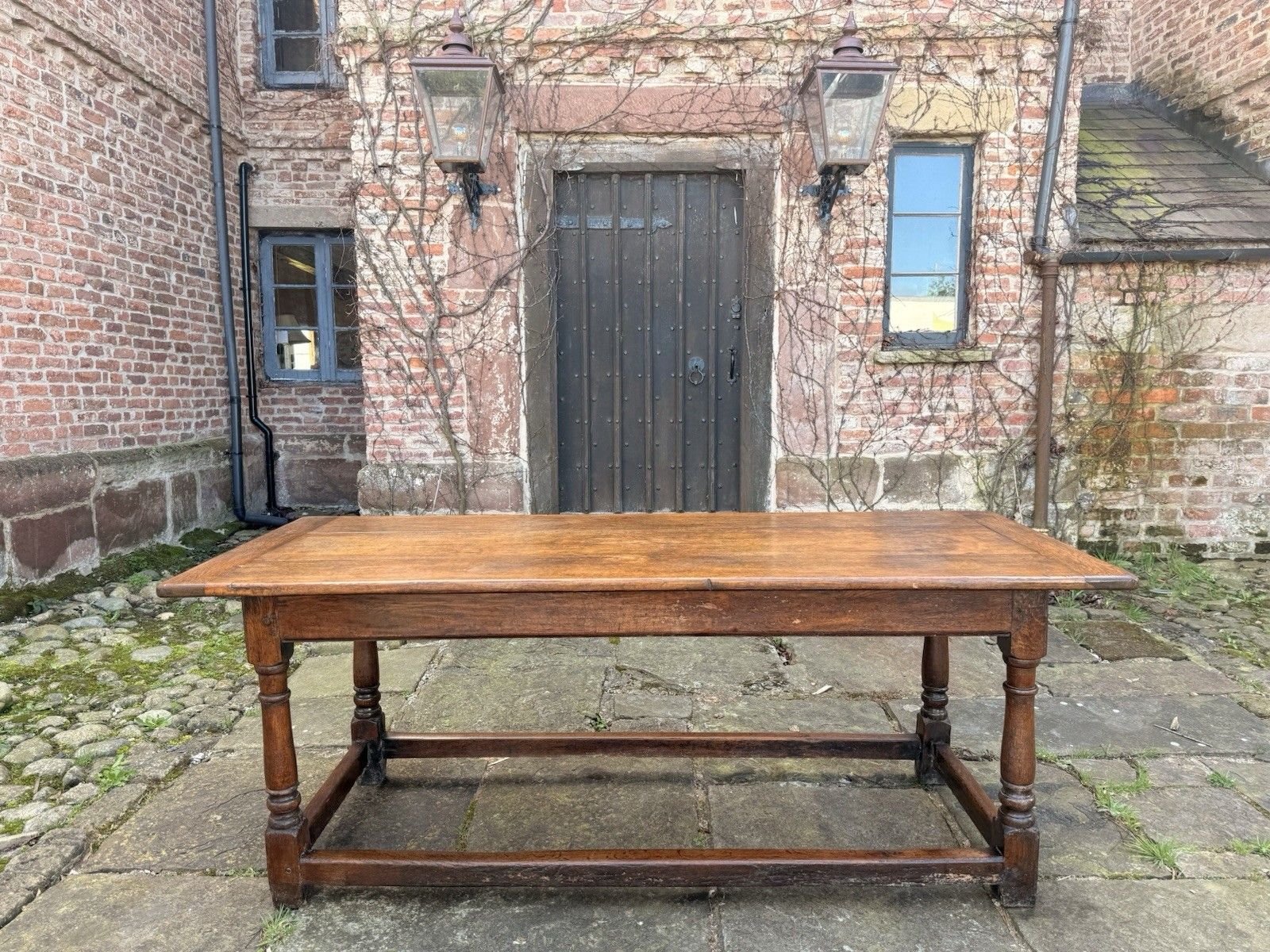 Antique English Country Rustic Farmhouse Refectory  Kitchen Dining Table C1850 photo buy