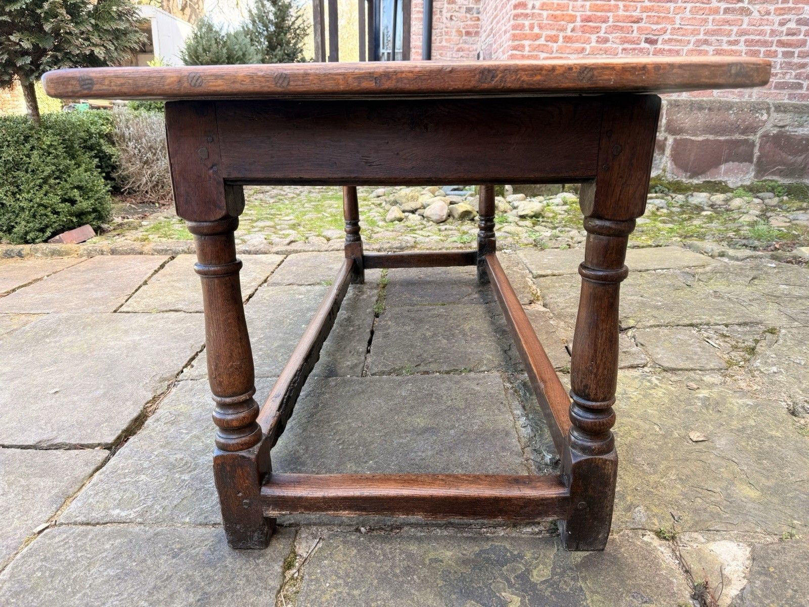 photo buy Antique English Country Rustic Farmhouse Refectory  Kitchen Dining Table C1850