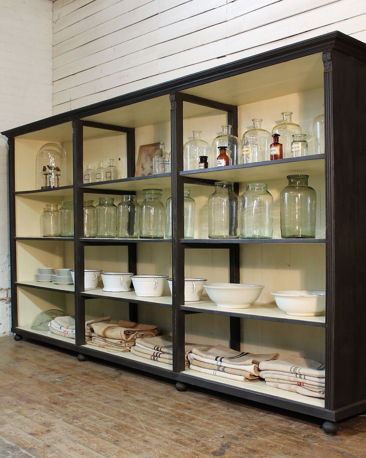 Large Old Painted  Shop Display Dresser Cabinet Vintage Salvage Chippy