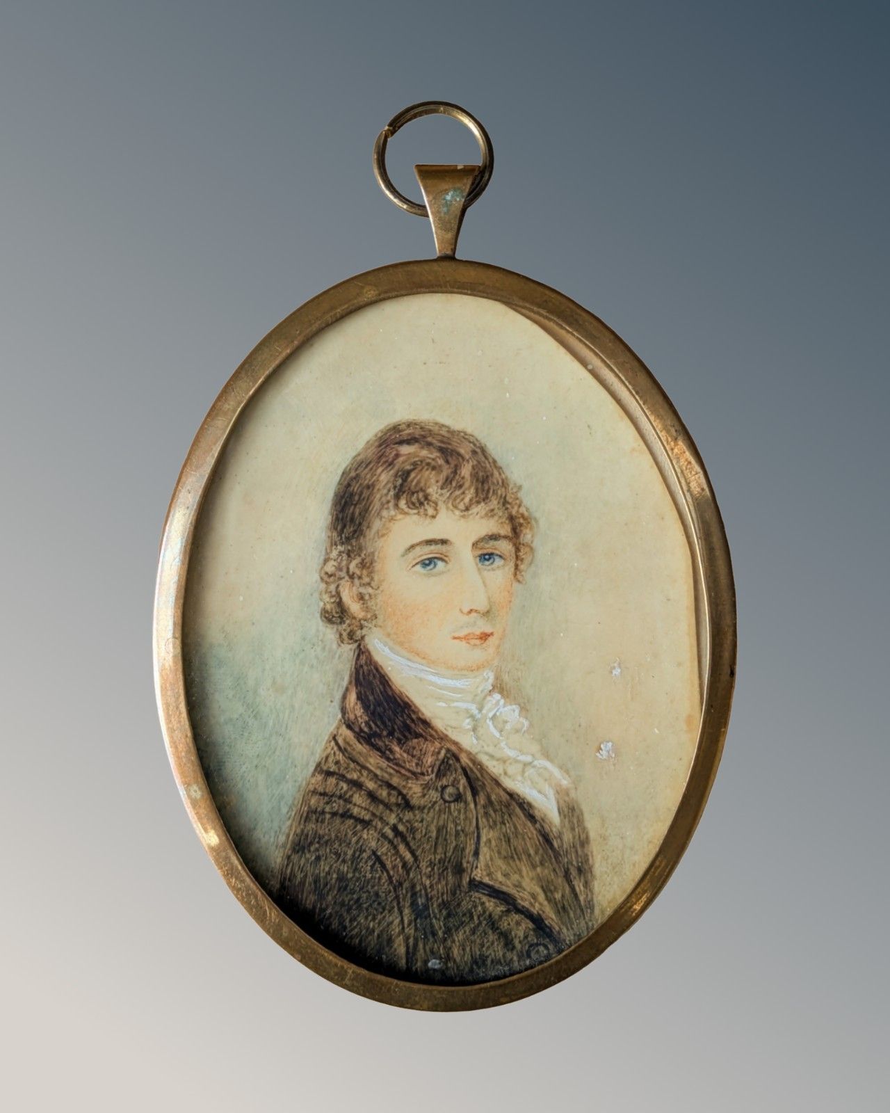 Miniature Portrait On Gilt Metal Stand Earl Of Thanet photo furniture