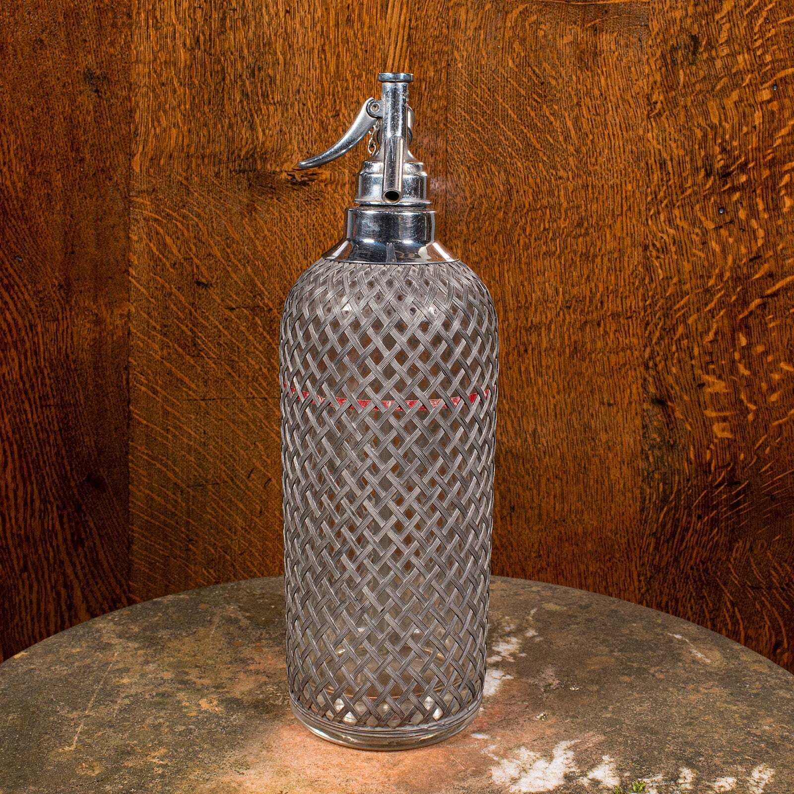 Vintage Soda Syphon, English, Glass, Cocktail Bar Drinks Bottle, Mid Century photo 403.0